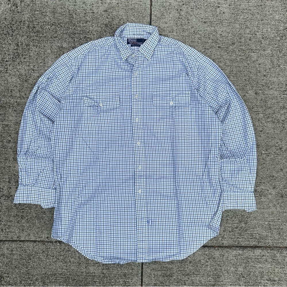 Polo Ralph Lauren Blue and White Checkered Shirt